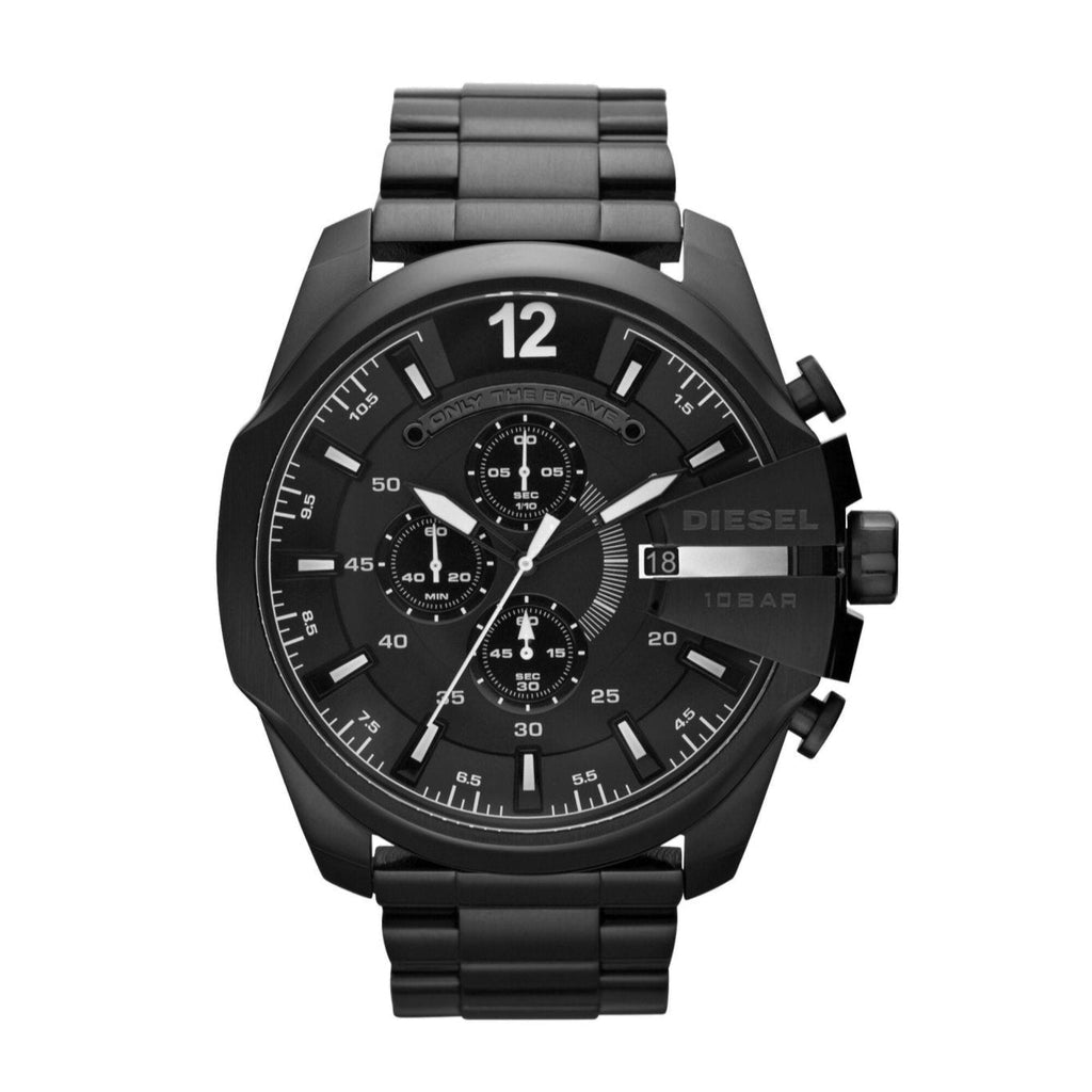 Diesel DZ4283 Mega Chief Chronograph Men's Watch – Black Dial & Black Steel Strap