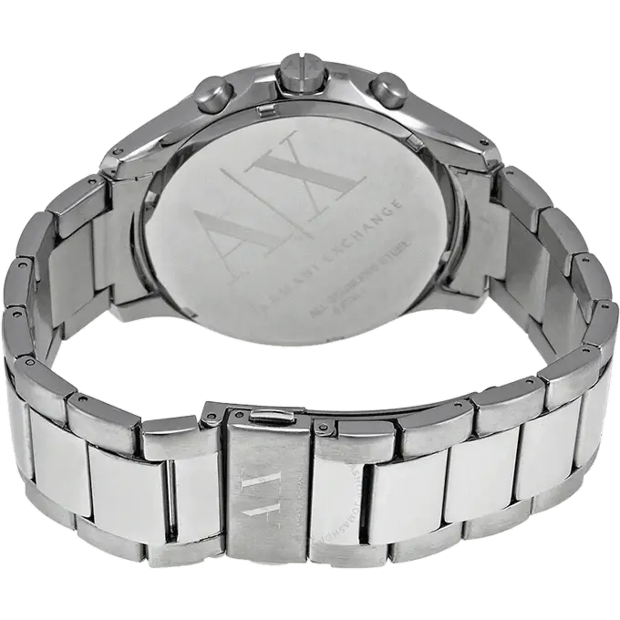 Armani Exchange Hampton AX2163 Men's Chronograph Watch – Black Dial with Silver Stainless Steel Strap